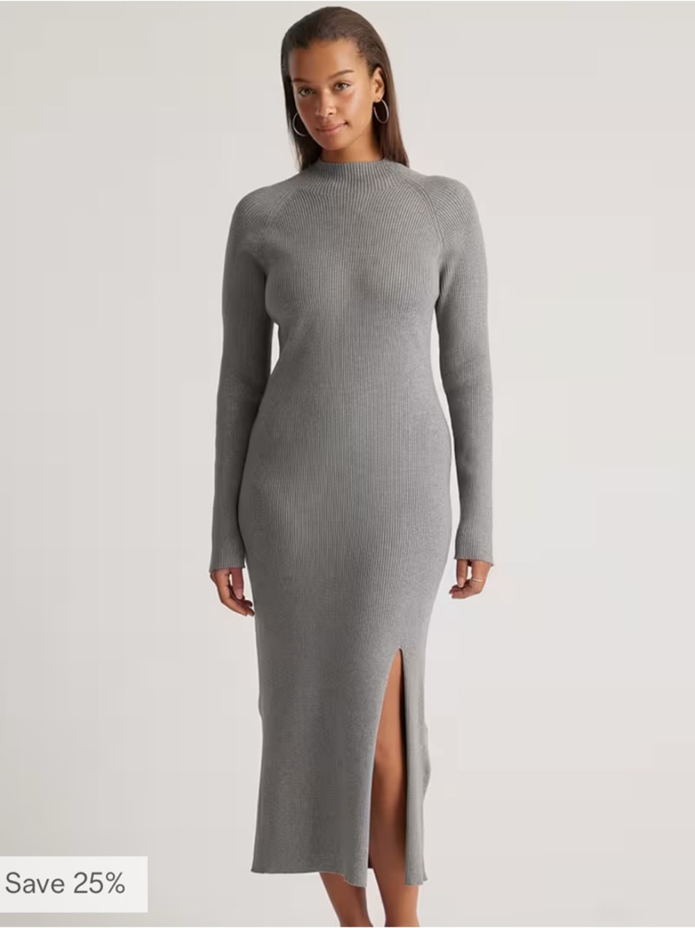 NWT Quince Grey Ribbed Sweater Dress